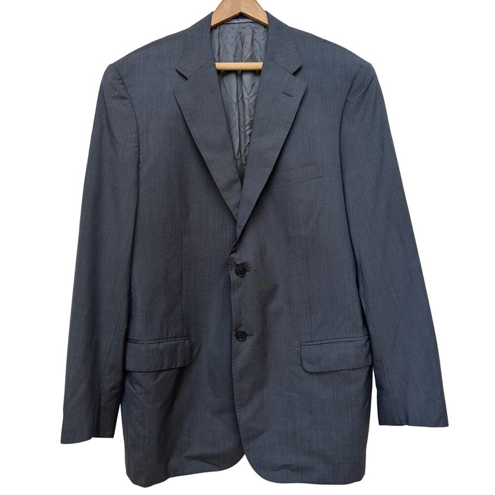Corneliani Made in Italy Gray Wool Silk Blazer Jacket Size 54R (US 44R)
